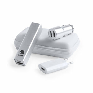 Set Power Bank Tilmix Makito - Plateado